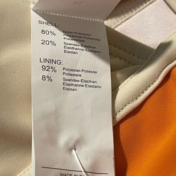 Cupshe Womens XL Colorblock One-Piece Swimsuit Orange V-Neck High Waist Cutout - Picture 7 of 8